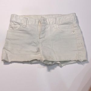 Justice white shorts with four pockets and distressed details on the bottom-CUTE